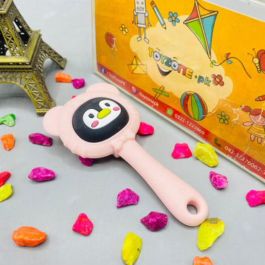 Penguin Shape Silicone Baby Teether With Rattle